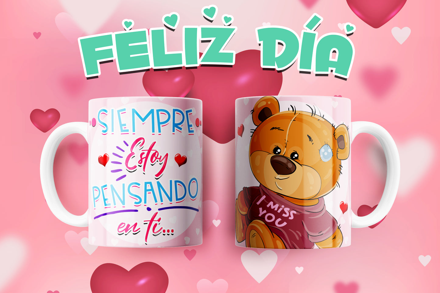 Custom Mugs - Love Designs - Teddy Bears