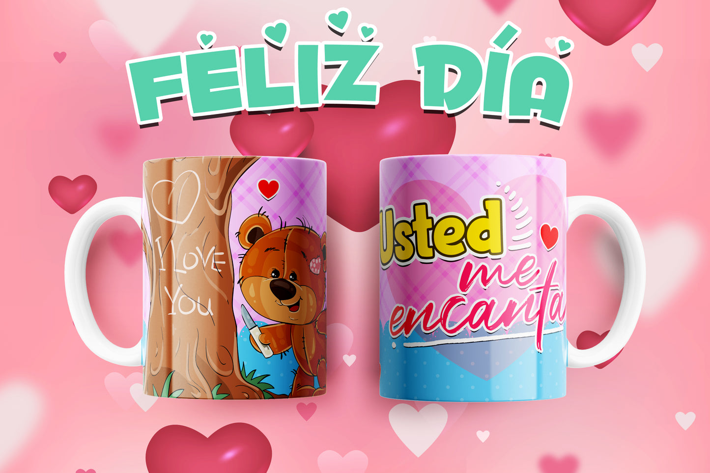 Custom Mugs - Love Designs - Teddy Bears
