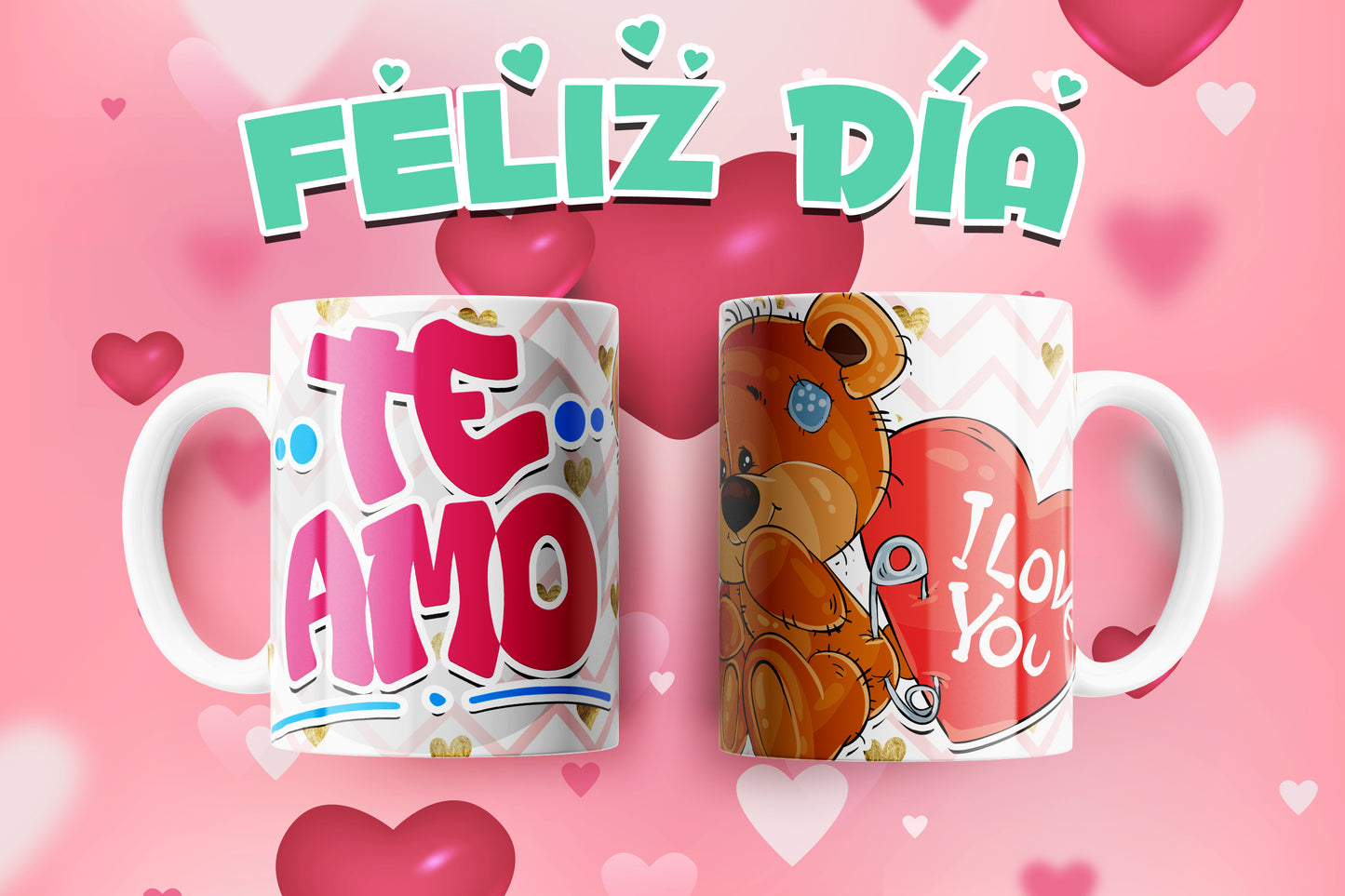 Custom Mugs - Love Designs - Teddy Bears